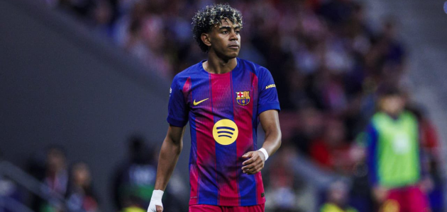 لامين يسجل الهدف الاول في شباك اتلتيكو