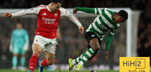 إحصائيات نصف ساعة من مباراة أرسنال وسبورتينغ لشبونة